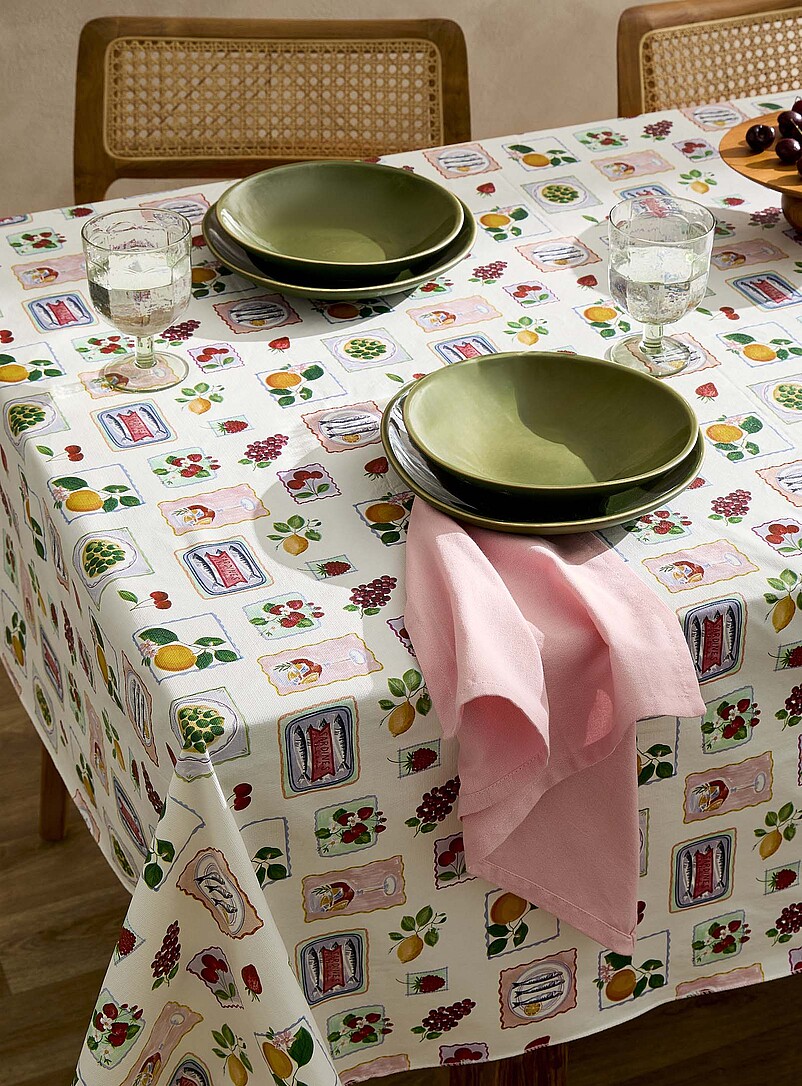 Summer Stamps Vinyl Tablecloth