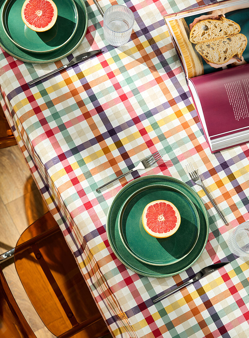 Fall checkers vinyl tablecloth product image (primary)
