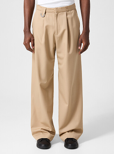 3.Paradis: Le pantalon ample arc signature Ivoire - Beige cr&egrave;me pour homme