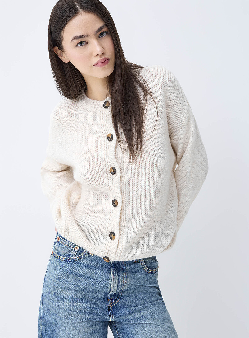Twik: Le cardigan manches bouffantes Menthe pour femme