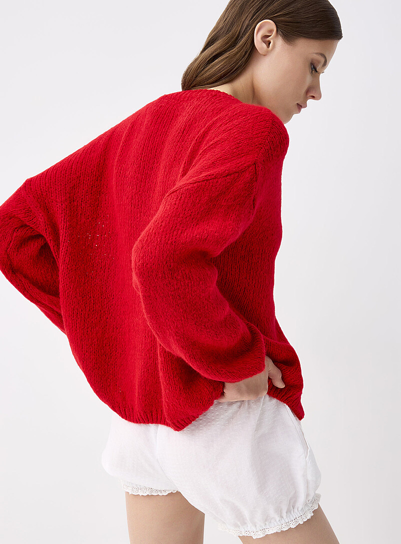 Twik Mint Puff-sleeve cardigan for women