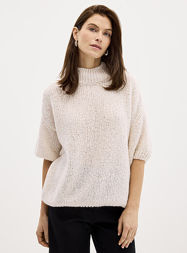 Wool and mohair mock-neck sweater <b>Exclusive collection from Italy</b>