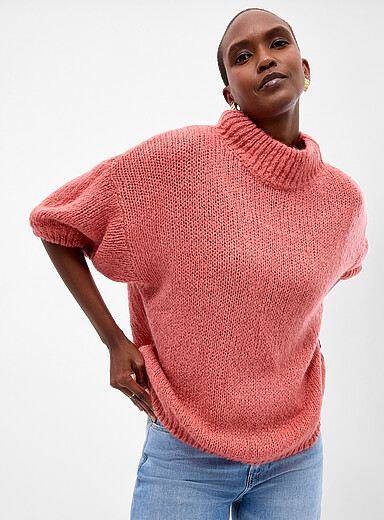Wool and mohair mock-neck sweater <b>Exclusive collection from Italy</b>