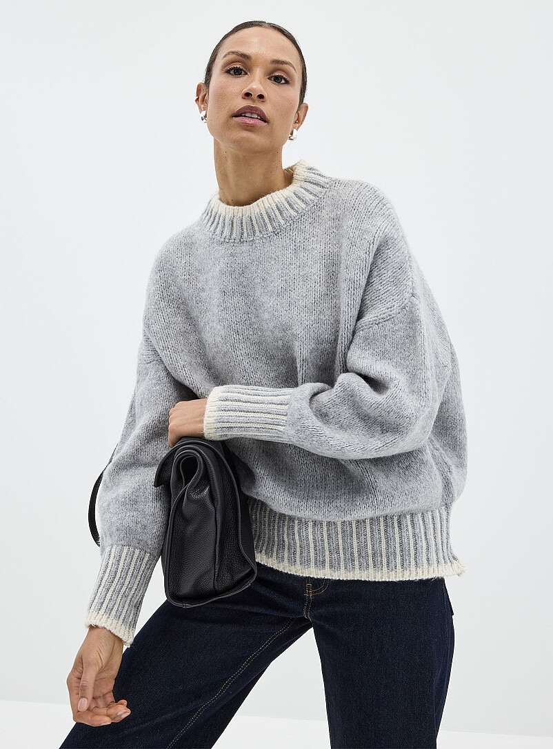 Overcast ribbed trim loose sweater product image (primary)