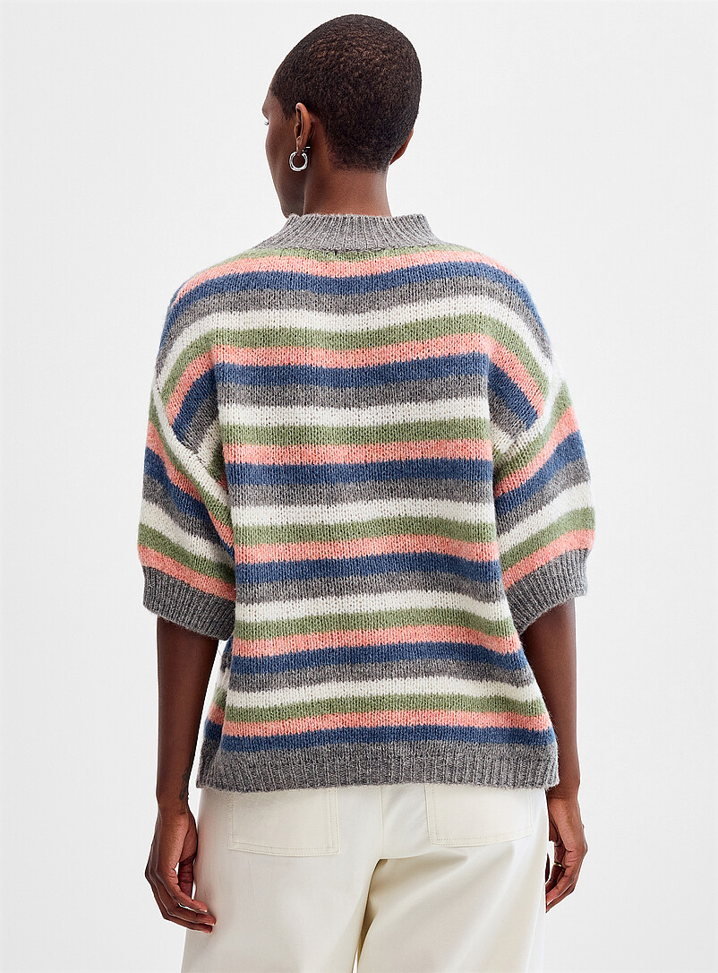 Colourful stripes fuzzy sweater Exclusive collection from Italy product image 2