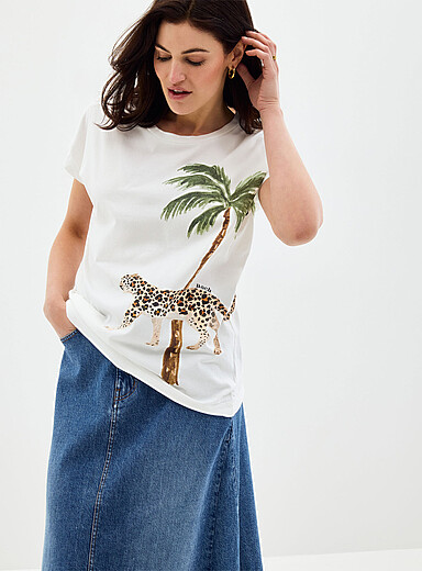 Le t-shirt palmier manches cape