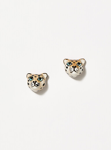 Les boucles d'oreilles t&ecirc;te de l&eacute;opard