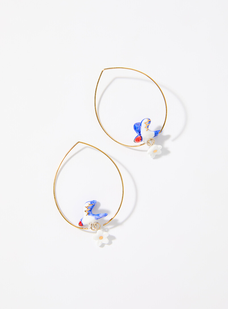 Bluebird hoop earrings product image (primary)