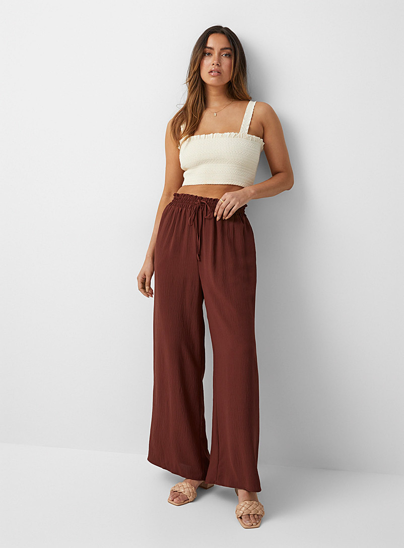 Icône Copper Brown wide-leg pant for women