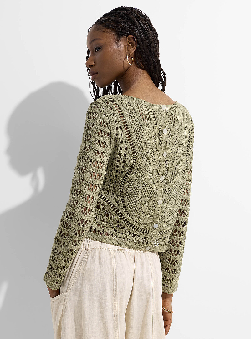 Buttoned back crocheted sweater product image 3