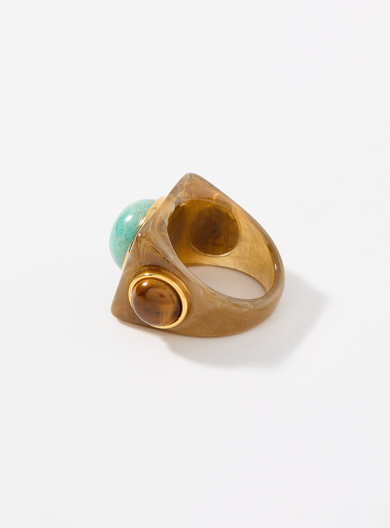 Mixed stone rectangular ring product image 2