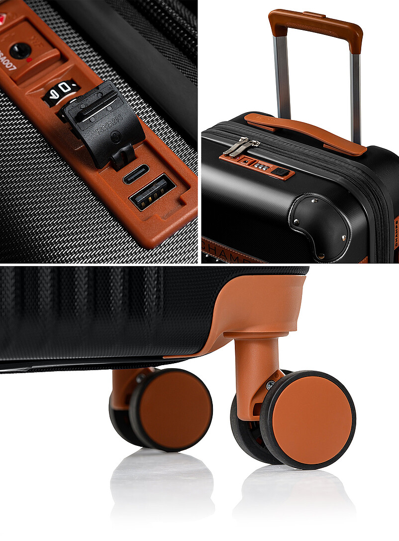 Champs luggage Black Hardside luggage set Vintage collection - Set of 2