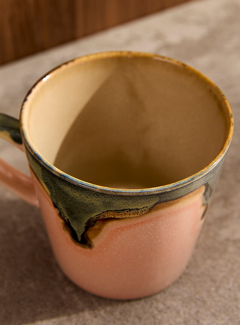 HKLIVING: La tasse expression abstraite Orange corail