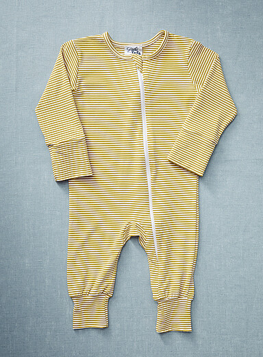 B&eacute;b&eacute; Fafa: Le pyjama &eacute;volutif &agrave; rayures Kaki et blanc