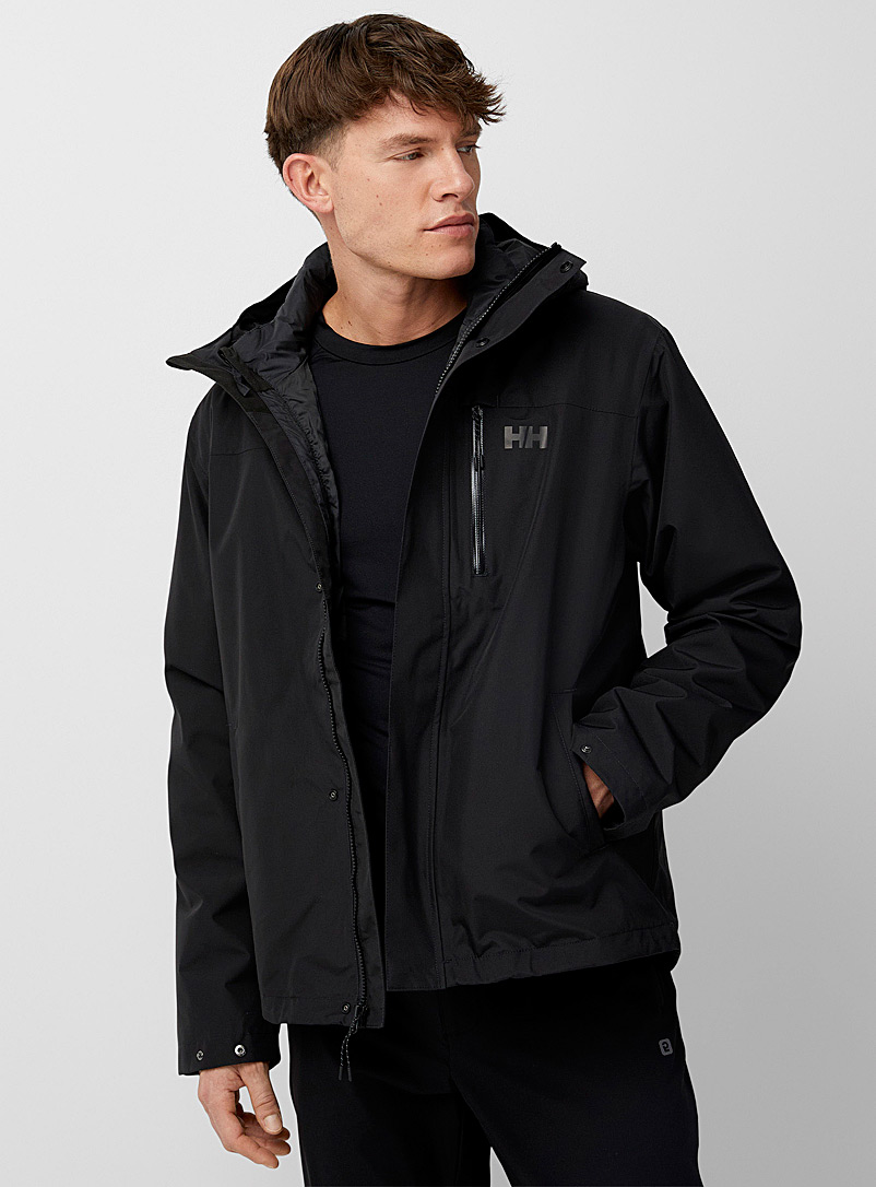 Helly Hansen Black Juell 3-in-1 shell coat for men