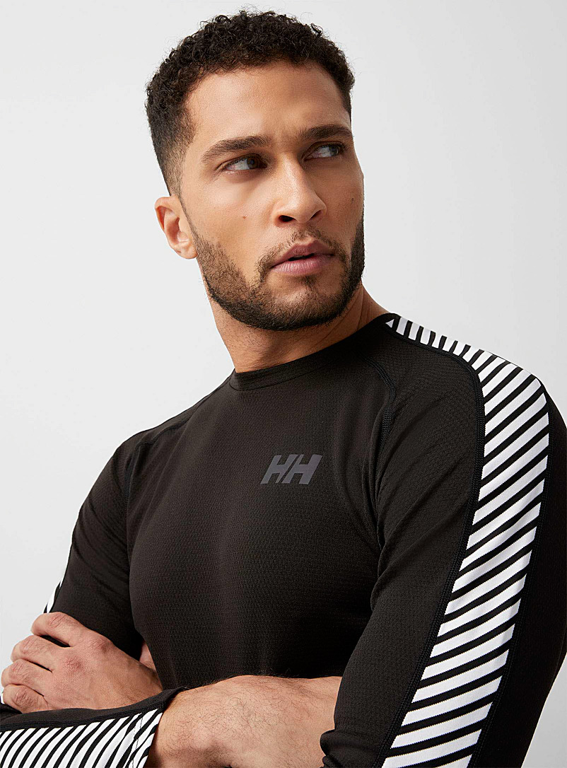 Helly Hansen Black Lifa Active accent-stripe thermal top for men