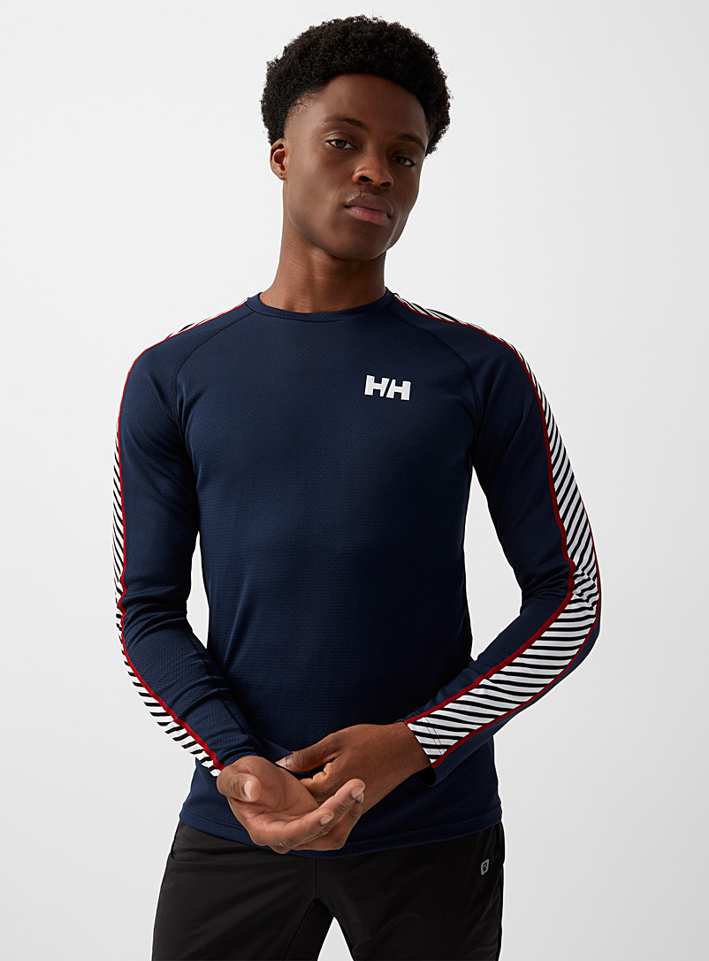 Helly Hansen Marine Blue Lifa Active accent-stripe thermal top for men