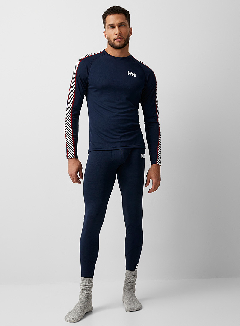 Helly Hansen Marine Blue Lifa Active accent-stripe thermal legging for men