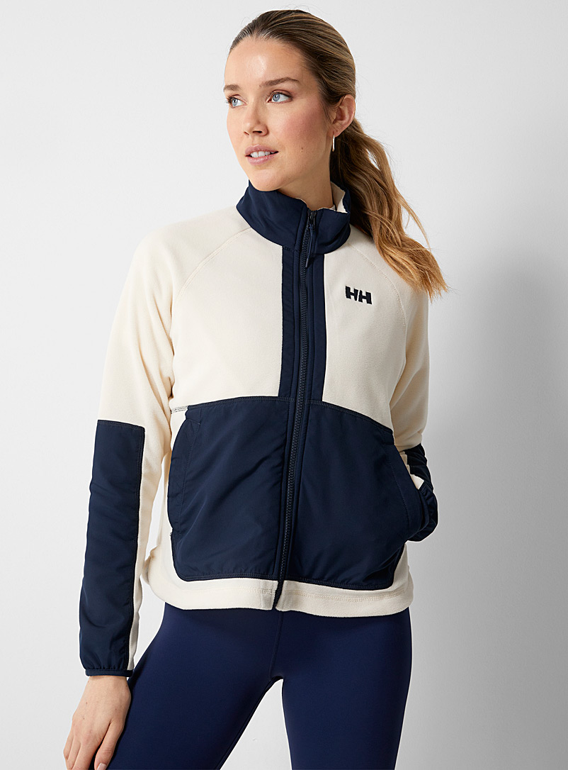 Helly Hansen Cream Beige & Navy Nylon-accent zip-up polar fleece jacket for women