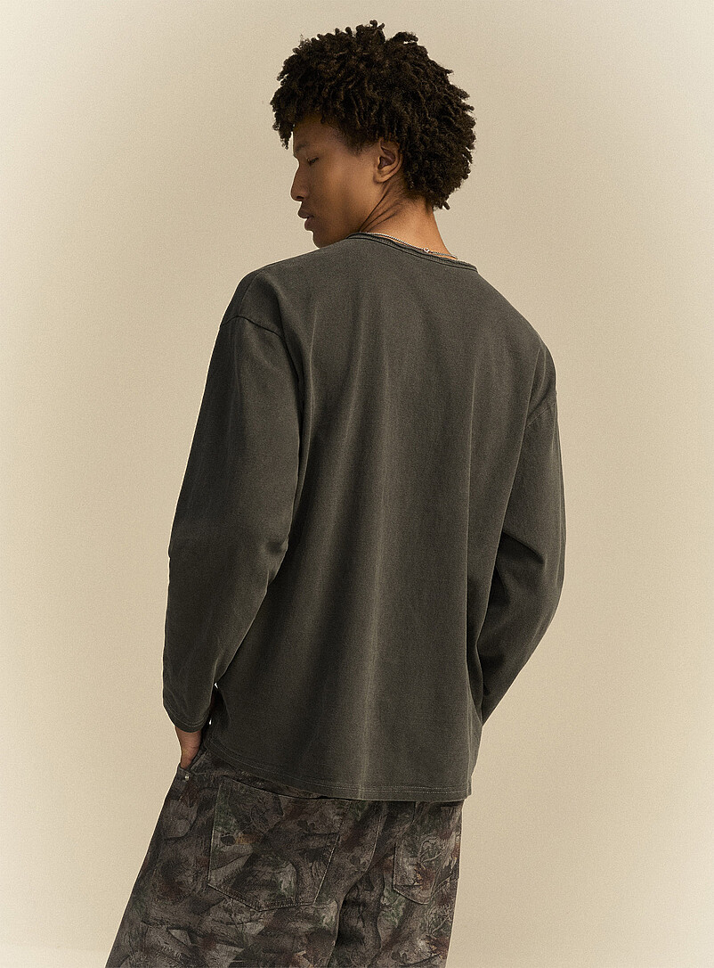 Rolled neck Henley T-shirt Imported from Seoul product image 3