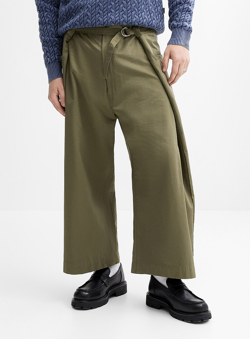 Djab: Le pantalon origami Coupe extra-ample <b>Importation de S&eacute;oul</b> Vert pour homme