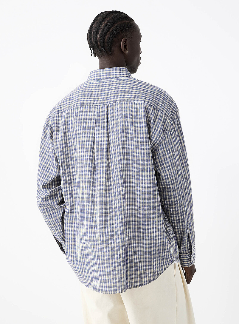 Le 31 Ivory/Cream Beige Small check shirt <b>Imported from Seoul</b> for men