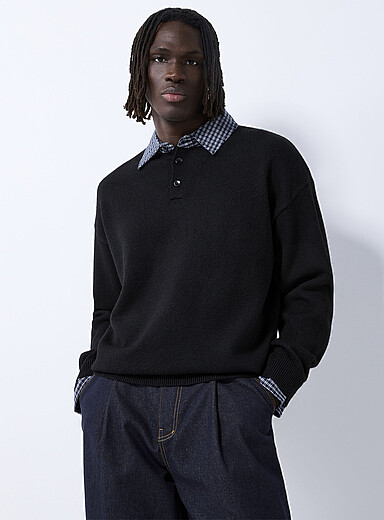 Le polo tricot trompe-l'oeil <b>Importation de S&eacute;oul</b>