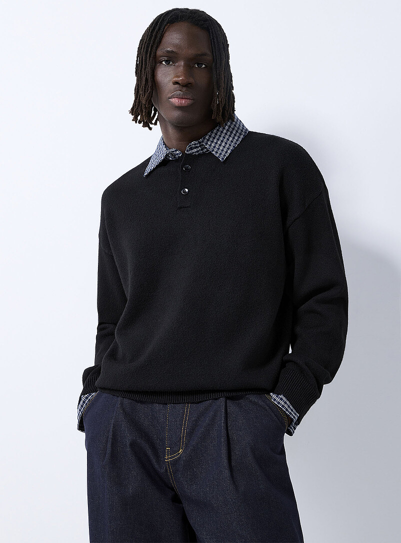Trompe-l'oeil knit polo Imported from Seoul product image (primary)