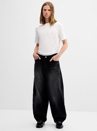 Faded black check loose barrel jean <b>Very loose barrel cut</b> <b>Imported from Seoul</b>