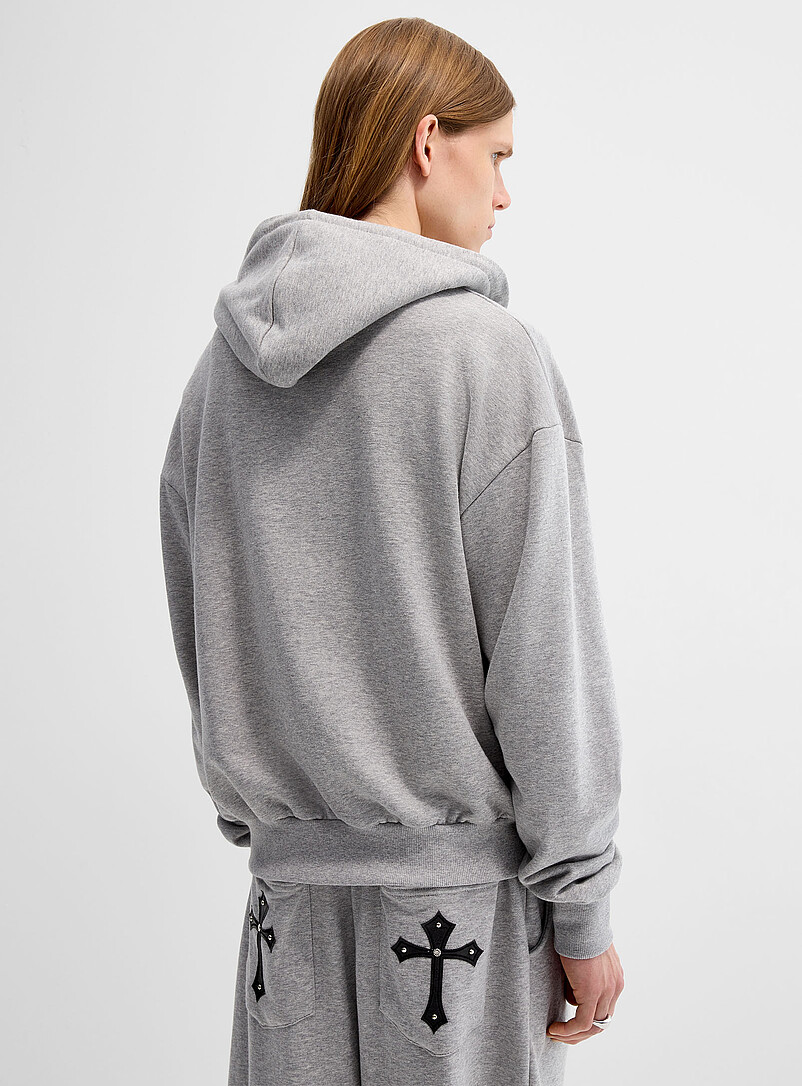 Gothic cross terry fleece zipped hoodie Imported from Seoul | Djab