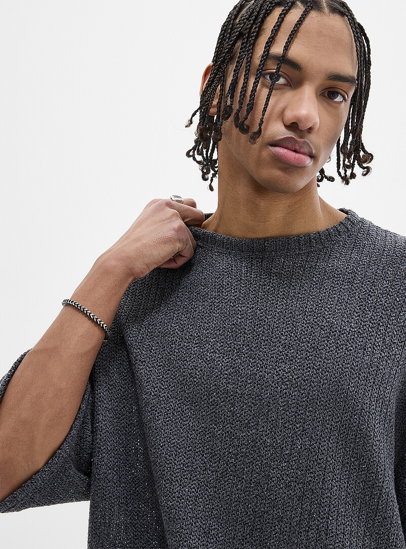 Oversized openwork knit T-shirt Imported from Seoul product image 2