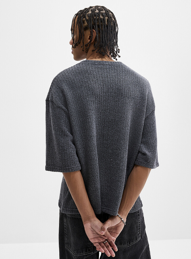 Oversized openwork knit T-shirt Imported from Seoul product image 3