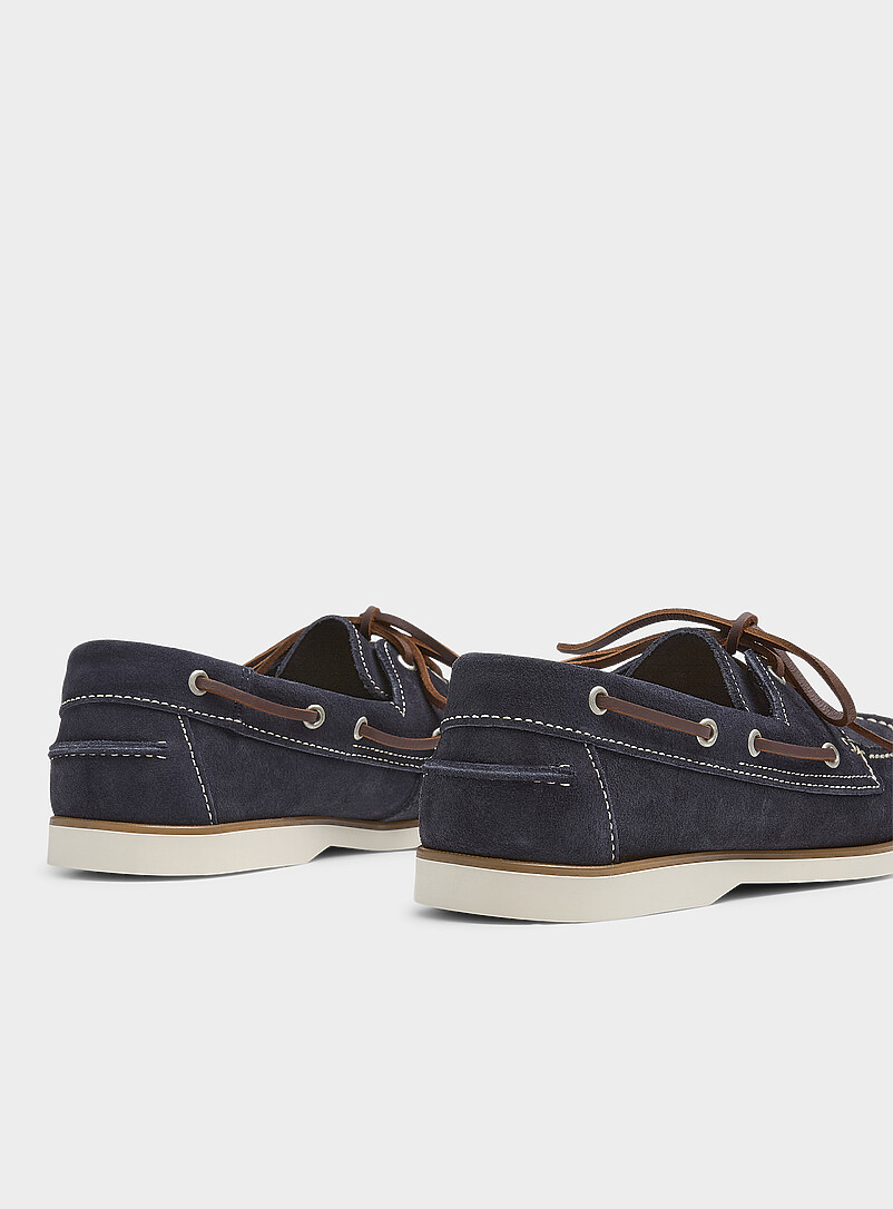 Navy-blue suede boat shoes Men product image 2