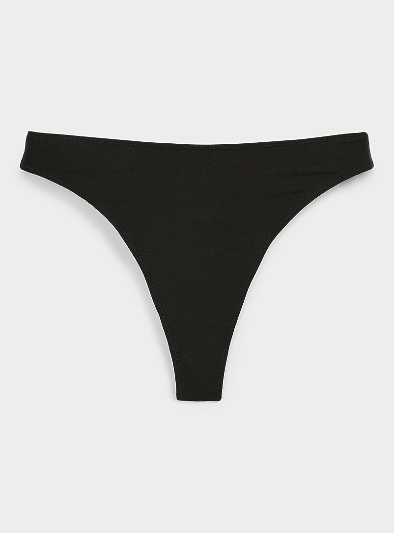 Plain high-waist mineral thong TENCEL™ modal product image (primary)