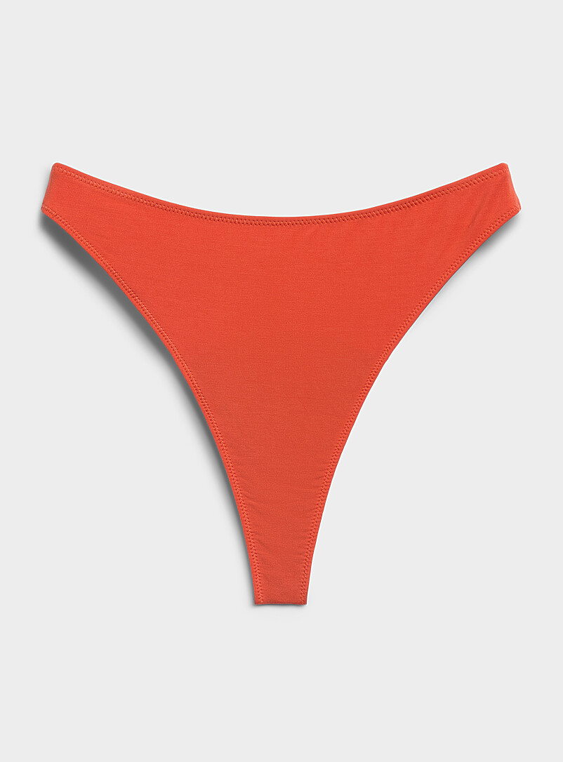 Plain High-Waist Mineral Thong Tencel™ Modal
