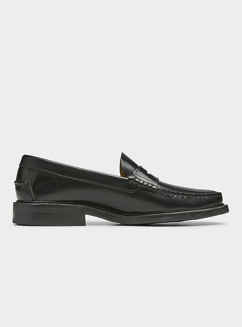 Simons Chocolate/Espresso Smooth leather penny loafers Men for men