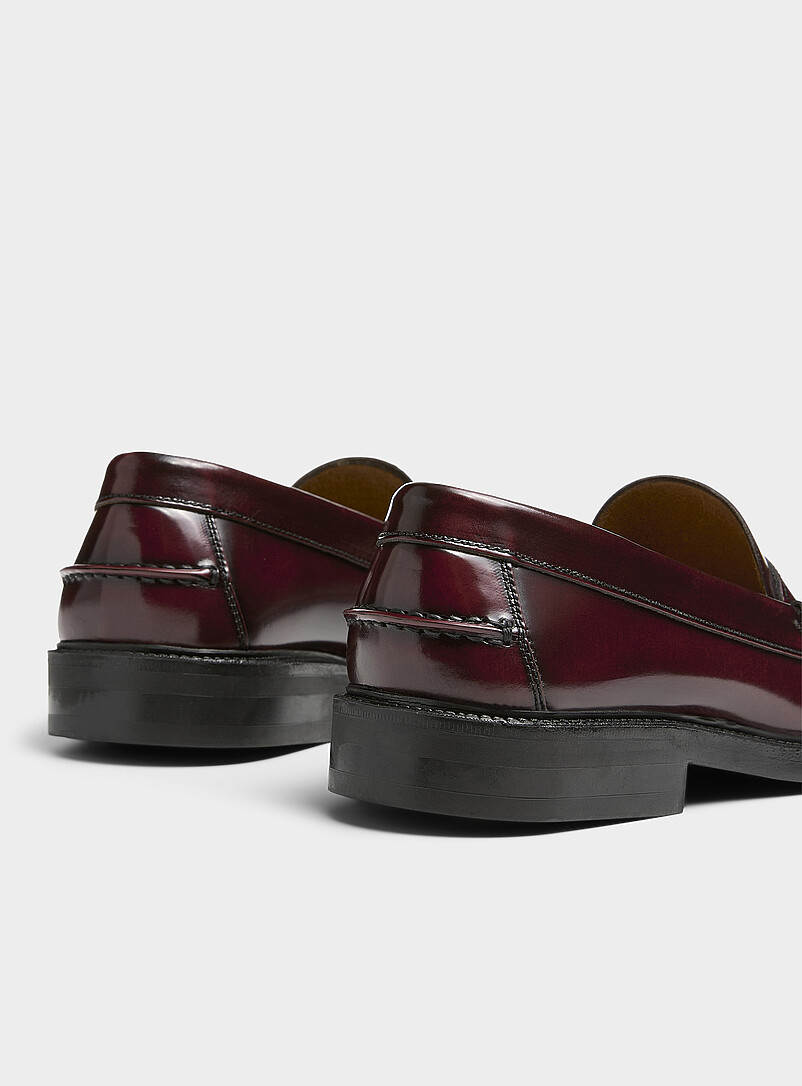 Simons Chocolate/Espresso Smooth leather penny loafers Men for men