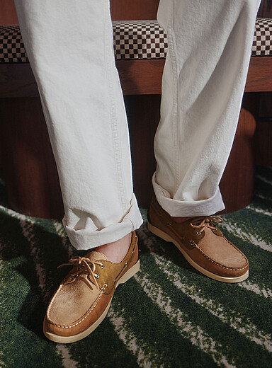Colour block boat shoes