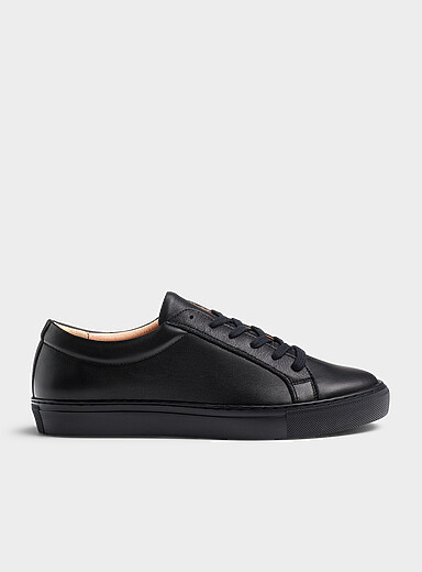 Simons Black Ricardo minimalist leather sneakers for men