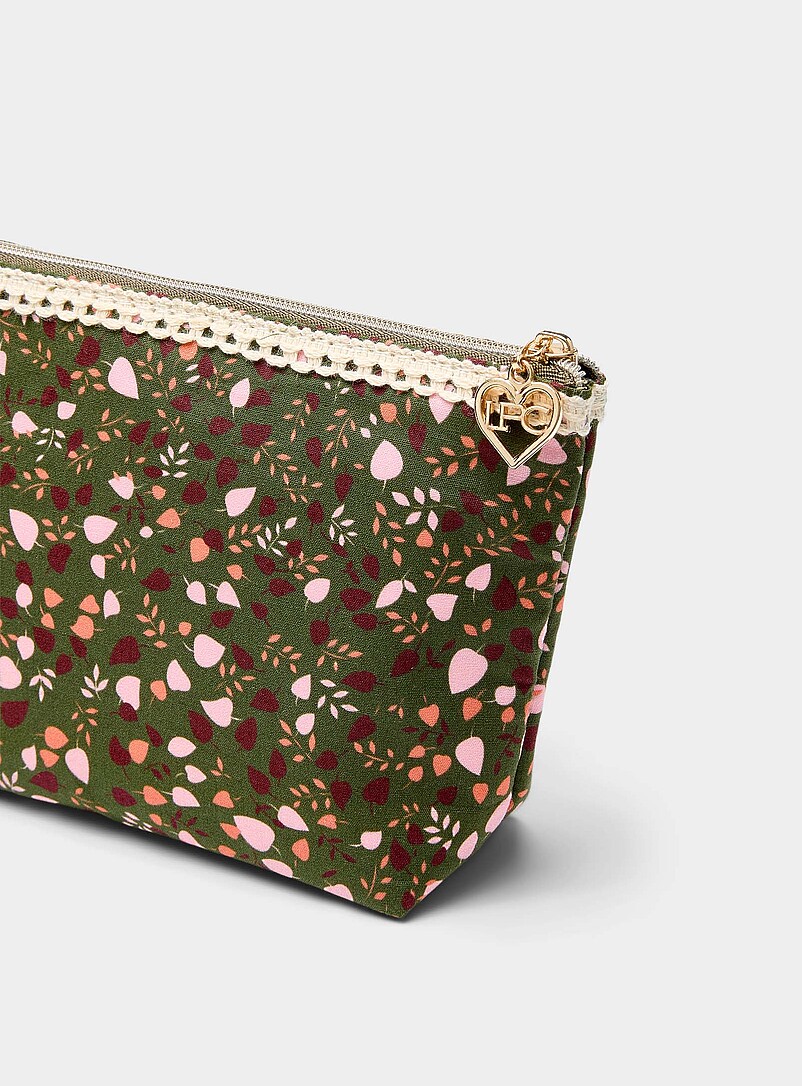 La P'tite Cachotti&egrave;re: Le minipochette zipp&eacute;e douces fleurs Rouge &agrave; motifs pour femme