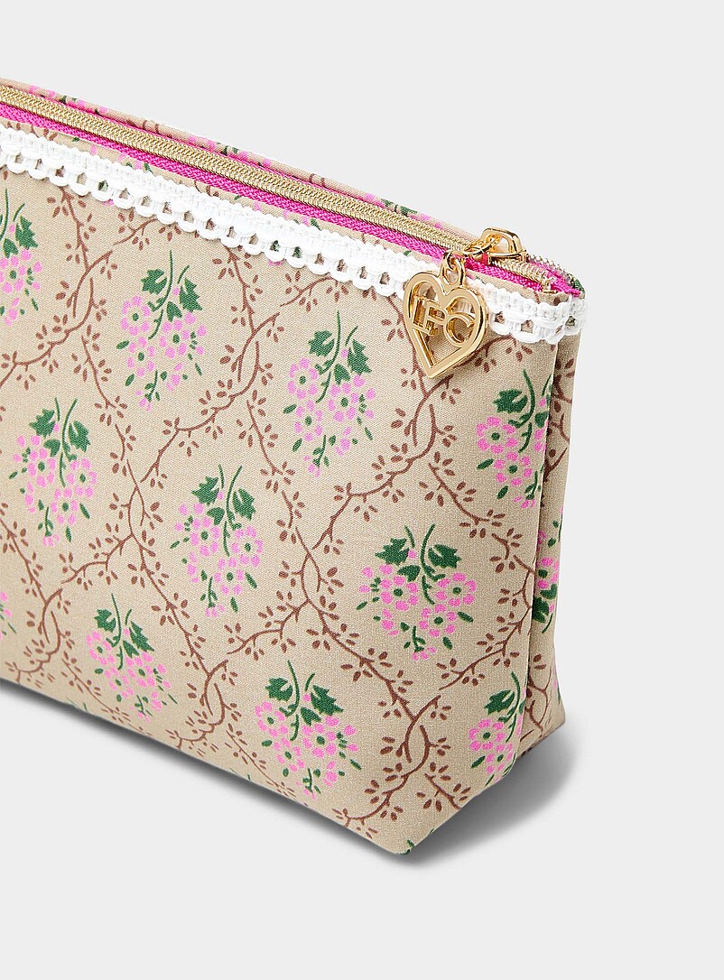 La P'tite Cachotti&egrave;re: Le minipochette zipp&eacute;e douces fleurs Rouge &agrave; motifs pour femme