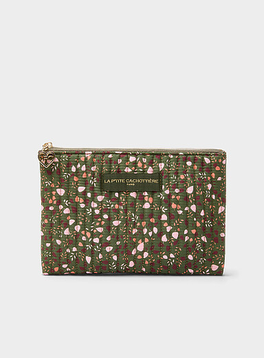 La P'tite Cachotti&egrave;re: La pochette velout&eacute;e matelass&eacute;e Rouge &agrave; motifs pour femme