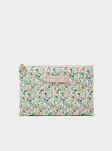 Quilted velvety pouch