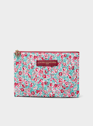 La P'tite Cachotti&egrave;re: La pochette velout&eacute;e matelass&eacute;e Rouge &agrave; motifs pour femme