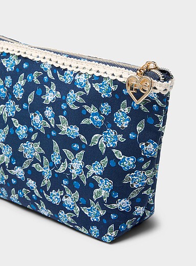 Sweet flower zipped mini pouch