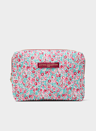 Sweet flower quilted XL cosmetics case