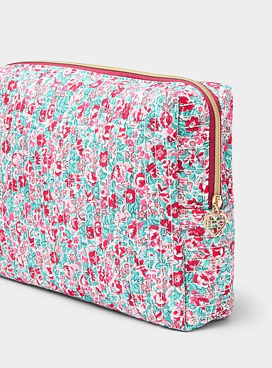 Sweet flower quilted XL cosmetics case
