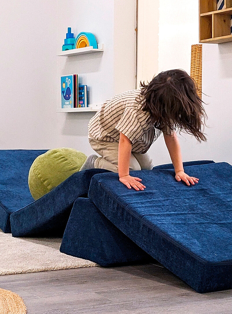 Go coconut Slate Grey The Half-Coconut modular play couch 2-piece set