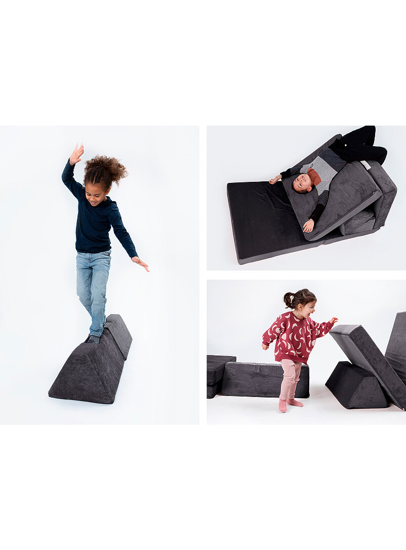 Go coconut: Le canap&eacute; de jeu modulaire Le Demi-Coconut Ensemble 2 pi&egrave;ces Gris ardoise
