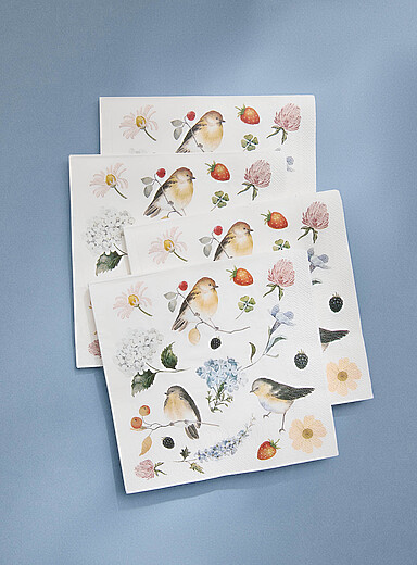 Botanical garden paper napkins 16.5 x 16.5&nbsp;cm. Pack of 25.